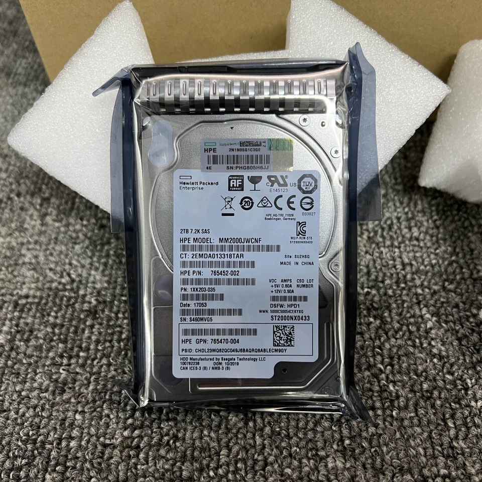 1pcs 765466-B21 for HPE 2TB 12G SAS 7.2K RPM 2.5" 512E HDD 765873-001 765452-002 - Image 1 of 4