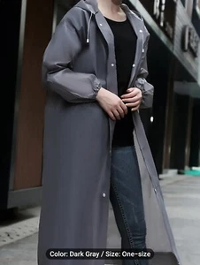 Waterproof Full Body Raincoat Windproof All-in-One Design Portable Dark Gray - Picture 1 of 11