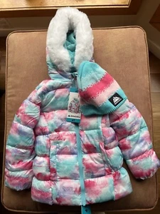 NWT Snozu Kid's Winter Warm Cozy Jacket/Coat with Hat Pink/Blue Size 4T - Picture 1 of 7
