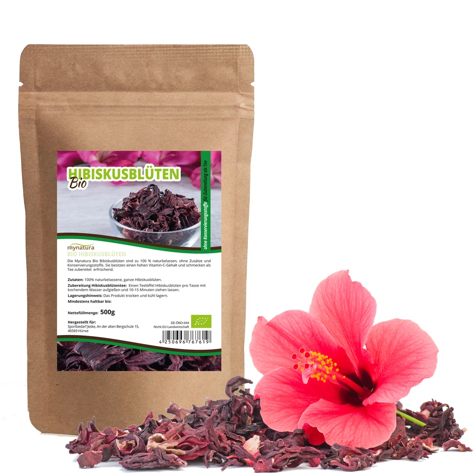 Mynatura Bio Hibiskusblüten ganz Tee Vitamin-C Gehalt 500g - Bild 1 von 1
