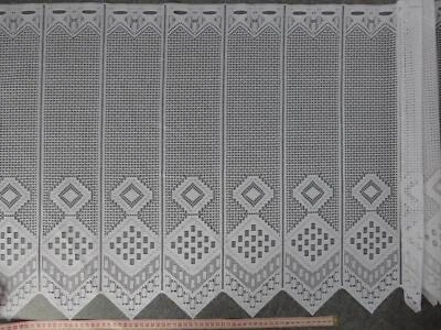 Scheibengardinenstoff grobmaschig 59cm hoch weiß mit Muster - Bild 1 von 4