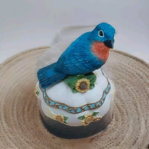 Vintage Blue Bird Music Box Trinket Dish "Somewhere over the rainbow" - Picture 1 of 7