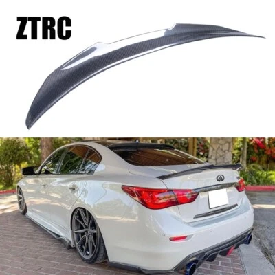 Carbon Fiber Trunk Wing Spoiler For Infiniti Q50 Q50S 2013-2024 Foto 1 de 4