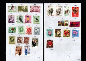 SELLOS AUSTRALIA 36 SELLOS EN 3 HOJAS COLECCIÓN MEZCLA USADOS - Imagen 1 de 2