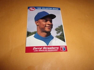 1992 Post Cereal Baseball DARRYL STRAWBERRY(Los Angeles Dodgers) Card #10 - Picture 1 of 2