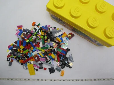 Classic Legos Tote Random/ Miscellaneous Including Wheels Blocks Windows etc.. - Image 1 of 4