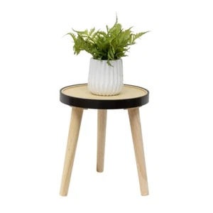 Willow & Silk 30x34cm Round Wooden 3-Legged Home/Office Side Table/Furniture - Picture 1 of 5