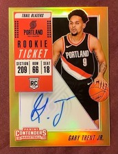 2018-19 Contenders Optic Gary Trent Jr. Gold Prizm Holo Auto Rookie Ticket 3/10