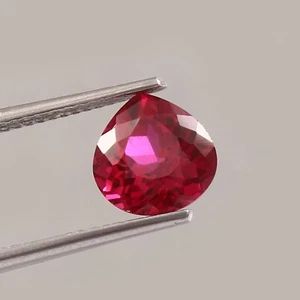 3Ct Red Ruby Heart Cut 8x8mm Loose Gemstone for Jewelry Making Gift - Picture 1 of 16