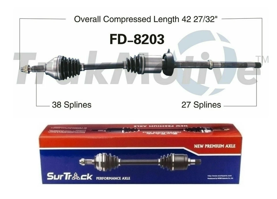 For Ford Explorer 3.5L 2011-2014 Front Pass Right CV Axle Shaft SurTrack FD-8203 - Image 1 of 1