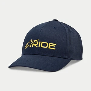 ALPINESTARS RIDE 3.0 GORRA SNAPBACK GORRA DE BÉISBOL AZUL MARINO DORADO ADULTO MX BILLETE CURVO - Imagen 1 de 1