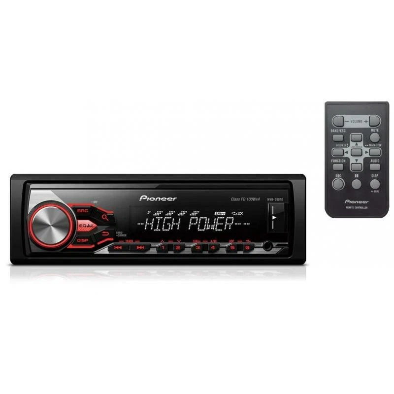 Pioneer MVH-280FD Autoradio mit MP3 USB AUX MaX Power 4 x100W Fernbedienung - Bild 1 von 1