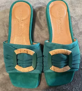 Gentle Souls by Kenneth Cole Rhea Square Toe Slip On Buckle Flat Sandal Size 5.5 - Picture 1 of 5