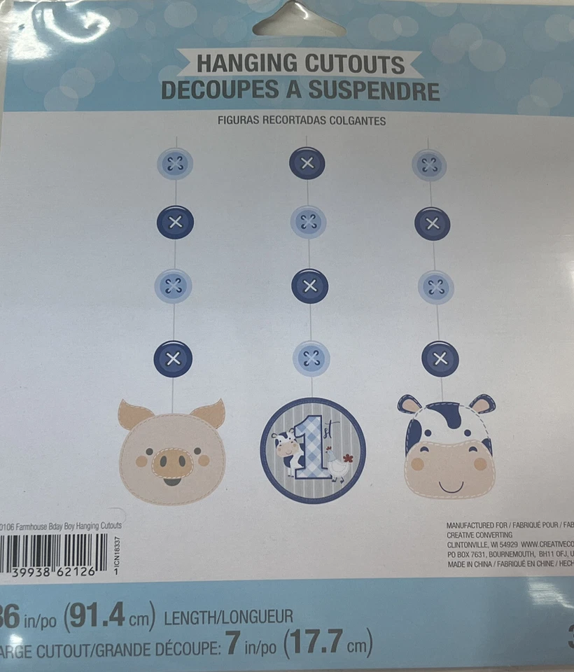 Farmhouse Birthday Boy Hanging Cutouts  - Image 1 of 2