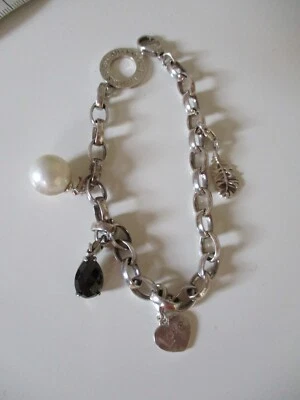 Thomas Sabo TS Armband 4 Charm Anhänger 925 Silber 19 cm Herz Love Blatt Perle - Bild 1 von 4