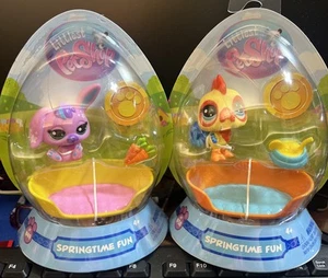 Littlest Pet Shop Set Springtime Fun Eggs Series 3 G7 Bunny #49 &Rooster# 58 New - Picture 1 of 7