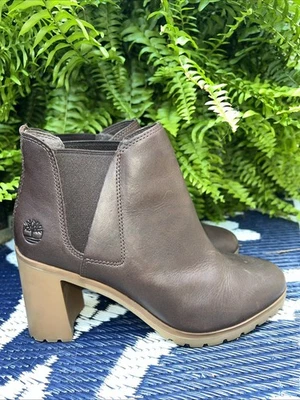 Timberland Women's Brynlee Park Chelsea Pull On Brown Leather Boots Bootie 7.5 - Image 1 of 4