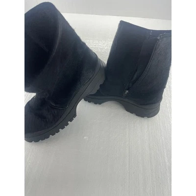 Pajar Botas de Calidad Genuina Negro Peludo Invierno Botines Foto 1 de 4