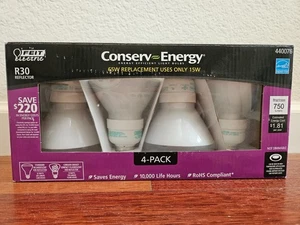 Brand New in Box Feit R30 Reflector 65W Replacement Bulbs 4-Pack (#440076) - Picture 1 of 8