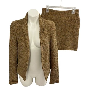Traje Falda The Limited Mujer Talla 2 Marrón Blazer Oficina Corpcore Carrera Sala de Juntas - Imagen 1 de 8