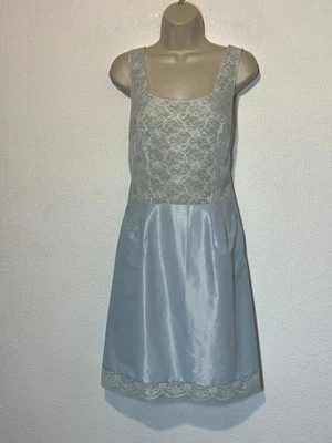 Vintage 50s Henson Kickernick Size 36 Light Blue Lace Trim Slip Dress - Image 1 of 4