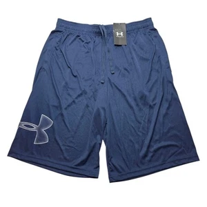 Under Armour Men’s Size LT Blue Graphic HeatGear Athletic Shorts Logo NWT - Picture 1 of 6