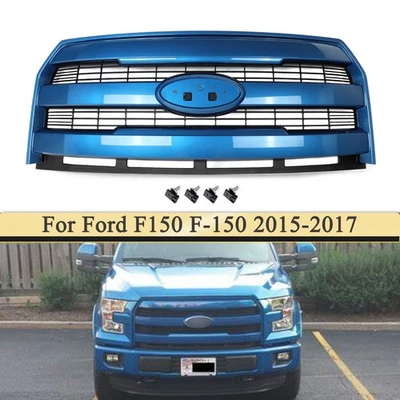 Blue Flame Front Grille Grill For Ford F150 F-150 2015 2016 2017 w/o Camera Hole - Image 1 of 4