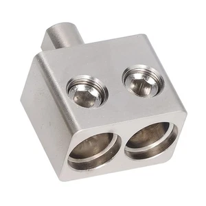 Messing Strom Verteilerblock 1x 0GA Eingang zu 2x 0GA Ausgang - Picture 1 of 2