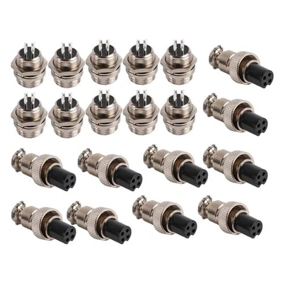 Durable 10 Set GX12 4Pin 12mm Aviation Plug Male Female Metal Socket Connector - Image 1 of 4