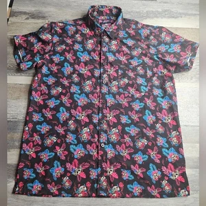 Rifle Retro Para Hombre Grande Manga Corta Con Botones Calaveras Día de Muertos - Imagen 1 de 10