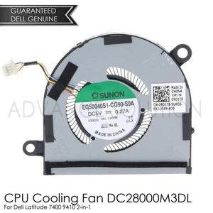 NEW OEM CPU Cooling Fan For Dell Latitude 7400 9410 2-in-1 9D1T8 DC28000M3DL - Picture 1 of 3