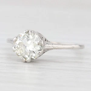 1.23ct Old European Diamond Solitaire Engagement Ring 14k Gold Filigree Sz 6.25 - Picture 1 of 10