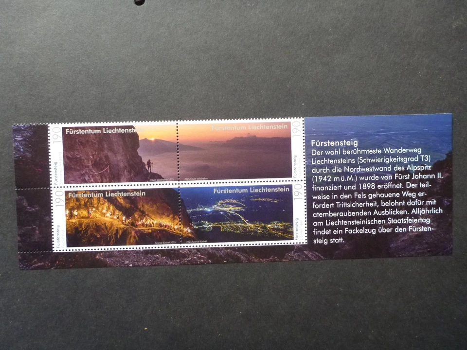 LIECHTENSTEIN 2025 Panorama - Fürstensteig Set 4 estampillas como nuevas Foto 1 de 1