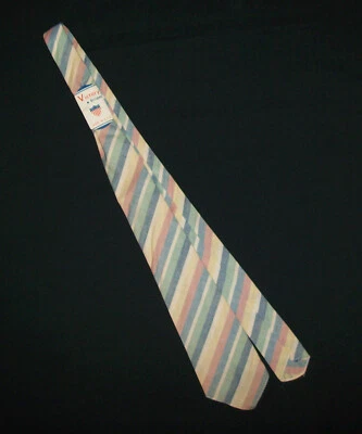 Antique Vtg Pre 1920s 30s Deadstock Mens Neck Tie Victory Stripes Patriotic RWB - Image 1 of 4
