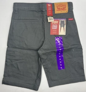 Boys Size 10 Levi's Youth Boys' Cargo Shorts Adjustable Waistband Pockets Gray - Picture 1 of 4