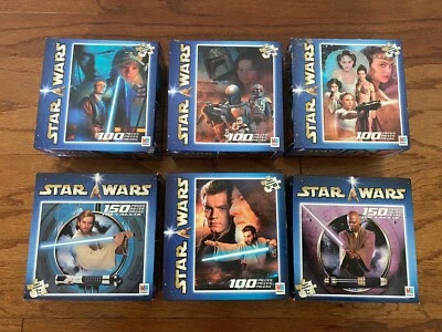 (6) {2002} (Milton Bradley) Lote de rompecabezas "STAR WARS", ¡NUEVO! ¡SELLADO! BOBA FETT! Foto 1 de 4