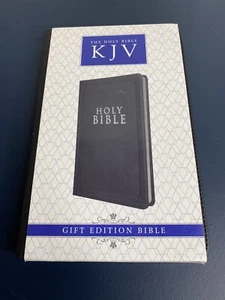 KJV The Holy Bible: Gift Edition Bible Black LuxLeather Lay-flat Binding Book - Picture 1 of 15