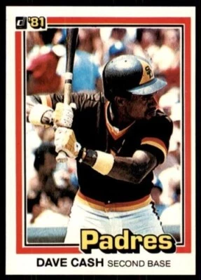 1981 DONRUSS DAVE CASH . SAN DIEGO PADRES #121 - Image 1 of 2