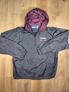 Vintage Target Employee Black Windbreaker Jacket Men's Large Single Stitch - Picture 1 of 5