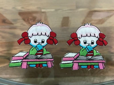 Lot 2 School Girl Iron-On Sew-On Embroider/Applique/Patch 3" w/out packaging - Image 1 of 3
