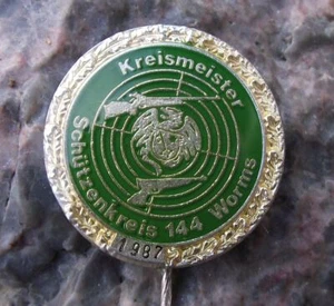 1987 Germany 144 Calibre Rifle Pistol Shooting Competition Gun Silver Pin Badge - Picture 1 of 2