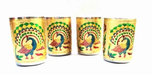 4er Set Golden Meenakari Arbeit Percock Design Stahl Dekorative Gläser 3,5 Zoll - Bild 1 von 8