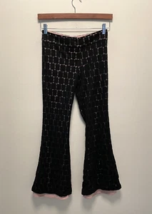 Alexis Womens Pants XS Black Lace Overlay Bell Bottom Flare Pull On Whimsigoth - Picture 1 of 9