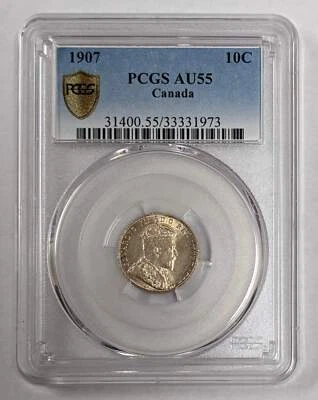 1907 Canada 10c PCGS AU 55 - Image 1 of 4