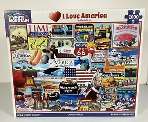NEU White Mountain 1000-teiliges Puzzle I LOVE AMERICA Collage Charlie Girard USA - Bild 1 von 4