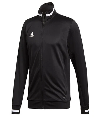 adidas T19 Track Jacket Sports Mens Black Teamwear Football Hockey Top - Image 1 of 4