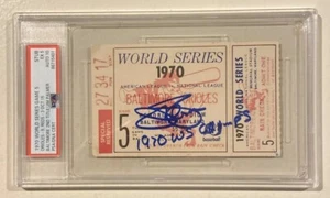 1970 Jim Palmer HOF Signed World Series Gm 5 Ticket PSA 5 DNA Auto 10 Certified - Picture 1 of 5