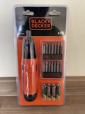 BLACK+DECKER  A7073 X19 Cordless Battery Operated Screwdriver Set - Brand New 6V - Image 1 of 4