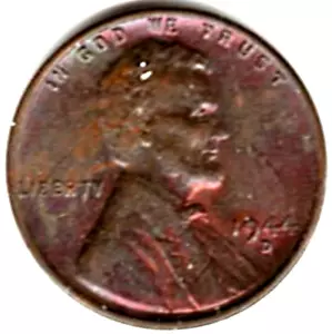 1944 D Lincoln Cent in ROT/BRAUN UNZIRKULIERTEM Zustand ~ SIEHE SCAN stk A1008 - Bild 1 von 4