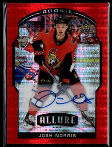 2020-21 Allure Red Rainbow Auto Josh Norris Rookie Auto 154/299 Ottawa Senators